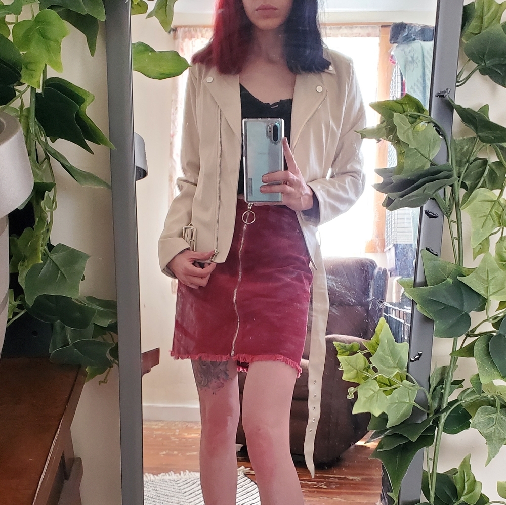 NWT Nasty gal white Vegan Leather moto jacket